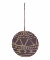 Houten kerstboomhanger in de vorm een kerstbal 8 cm versiering 10092614