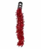 Kerstboom 1x rode folie slingers guirlandes met sterren 200 cm versiering