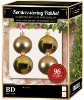 Kerstboom kerstbal en ster piek set 96x goud voor 180 cm boom versiering