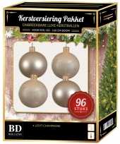 Kerstboom kerstbal en ster piek set 96x licht parel voor 180 cm boom versiering