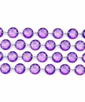 Kerstboom tafeldecoratie violet paars kristal slinger versiering